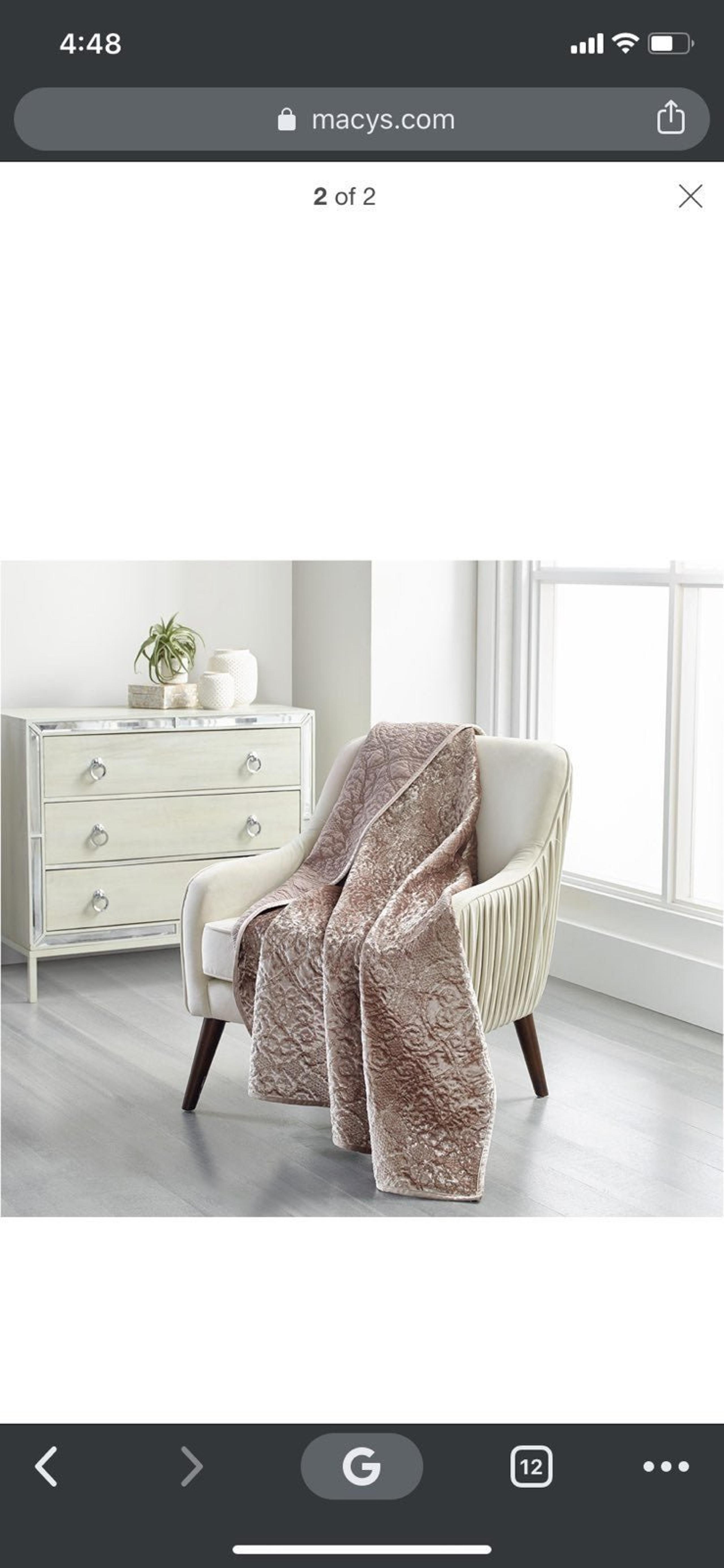 Martha Stewart Velvet Quilted Throw