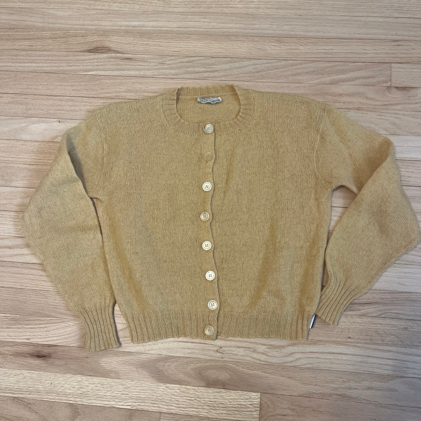 Vintage 60s Pandora Shagora Wool & Mohair Cardigan Sweater Women's Medium