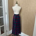 VTG 80s Retro Blue and Red Plaid Pleated Midi Maxi Skirt Brand is Edward Newmar