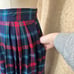VTG 80s Retro Blue and Red Plaid Pleated Midi Maxi Skirt Brand is Edward Newmar