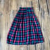 VTG 80s Retro Blue and Red Plaid Pleated Midi Maxi Skirt Brand is Edward Newmar