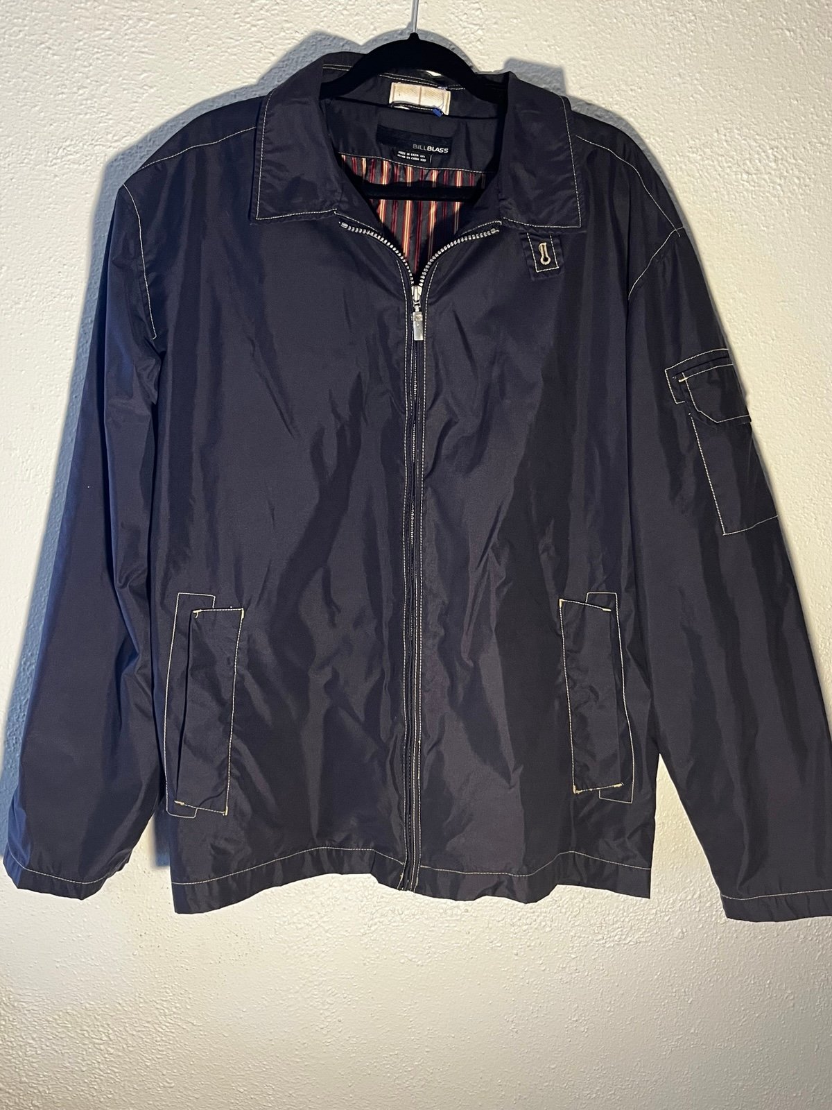 Vintage Bill Blass Blue Men’s Zip Up Jacket Size XXL