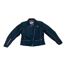 VTG 1990s Harley Davidson Biker Jacket Black & Red Sz Medium Cotton & Nylon