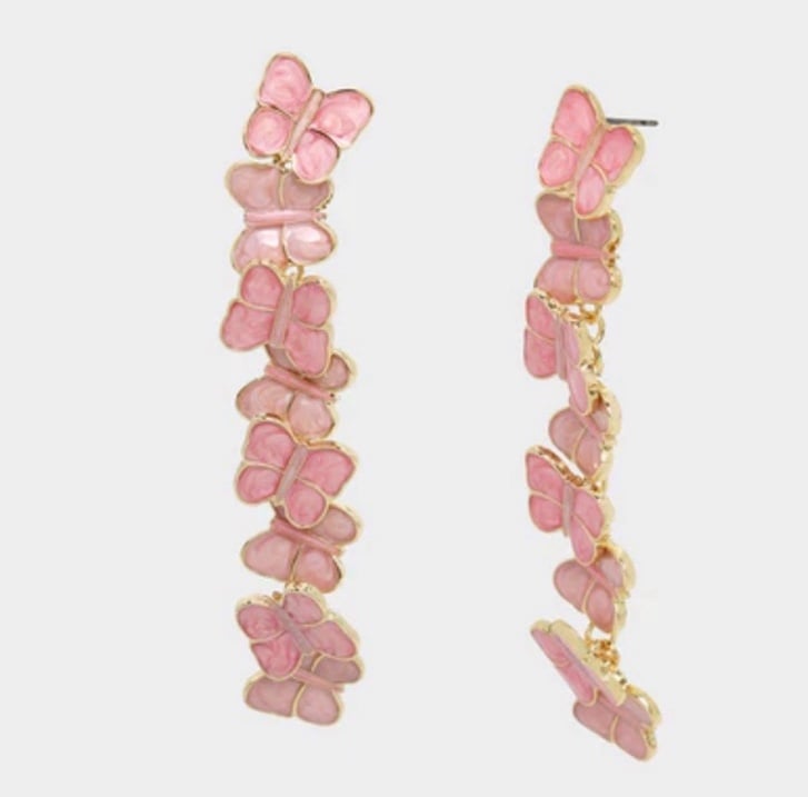 New Betsey Johnson SWEETHEART SWOON BUTTERFLY LINEAR EARRINGS
