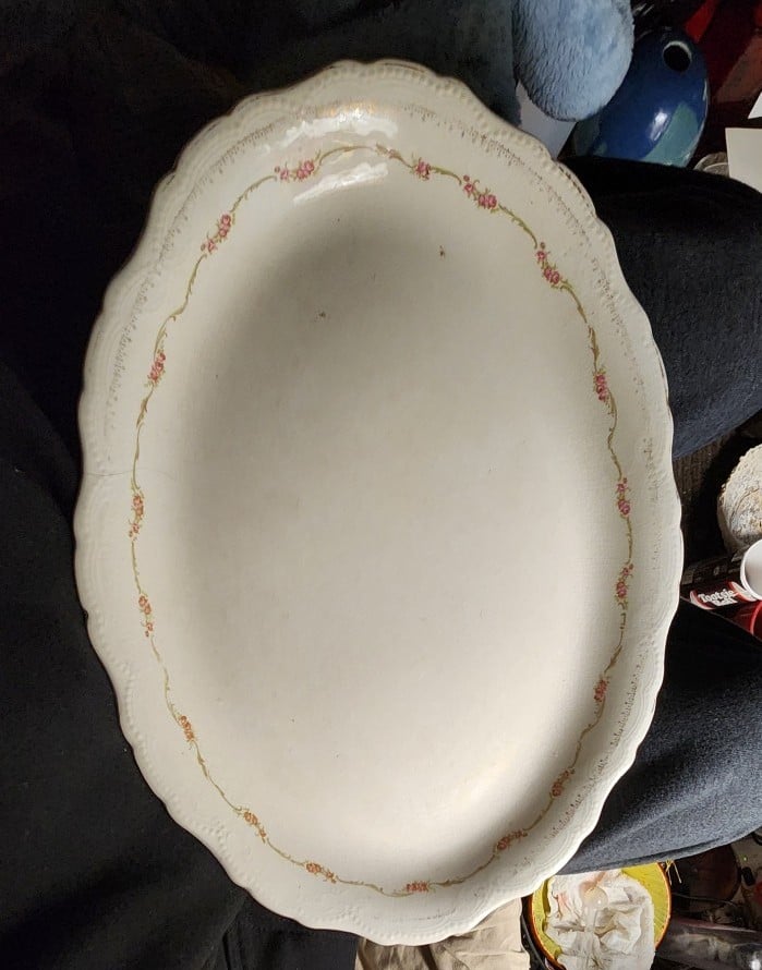Antique Semi Vitreous Platter China