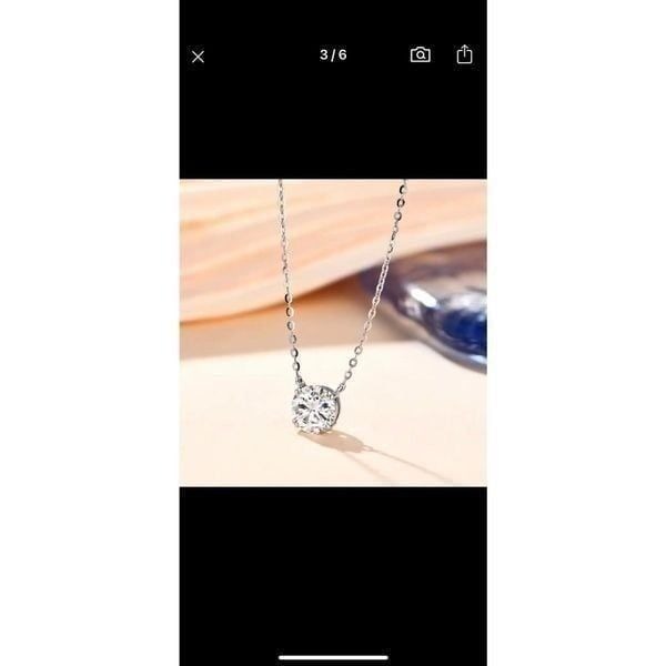 Diamond Necklace 0.5ct 1/2 Carat Solitaire 925 Sterling Silver Necklace