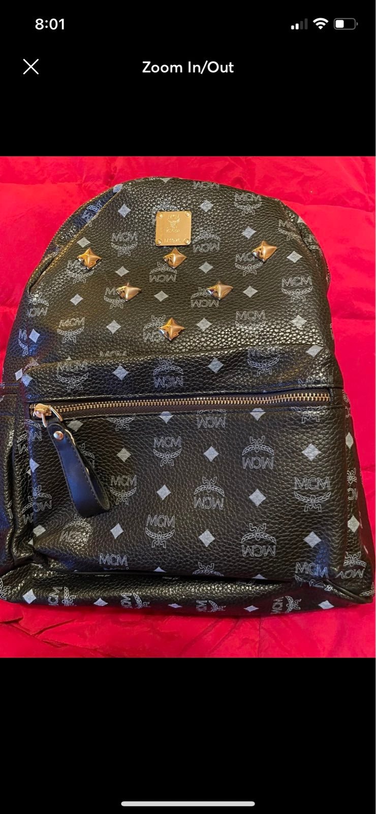 Black and gold backpack