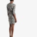 M.M. LAFLEUR Sheath Dress Black White Etsuko Crackle Patten 3/4 Sleeve Size 2