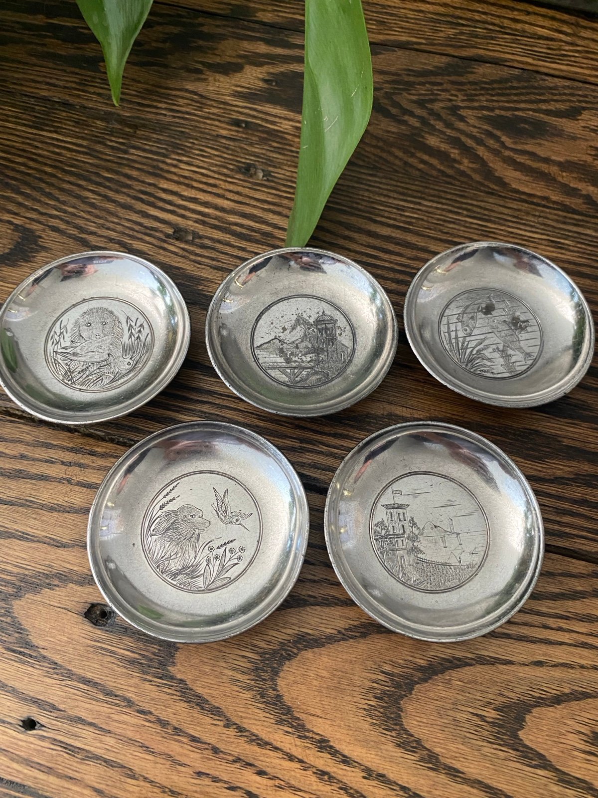 Vintage Silver Plate Salt Cellars Tufts Boston USA Vintage Salt Cellars Set Of 5