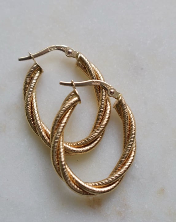 14K Gold Italy twist Earrings
