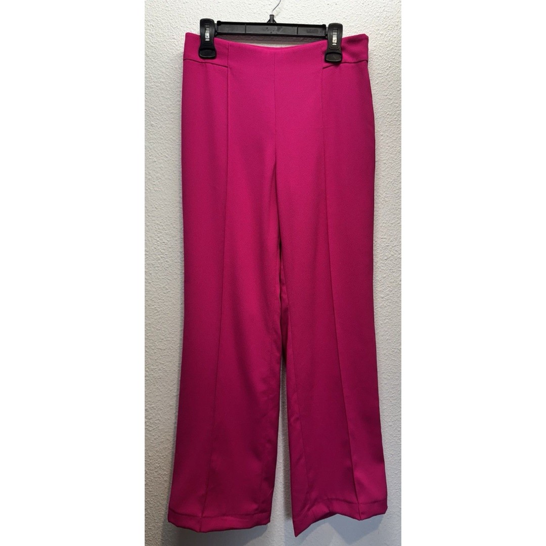 ZARA Women's Flowy Wide Leg Pants Hot Pink-Fuschia Dress Pants Size M