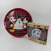 Mickey Minnie Mouse Christmas Tray Plates Serving Melamine Plaid Red Green New