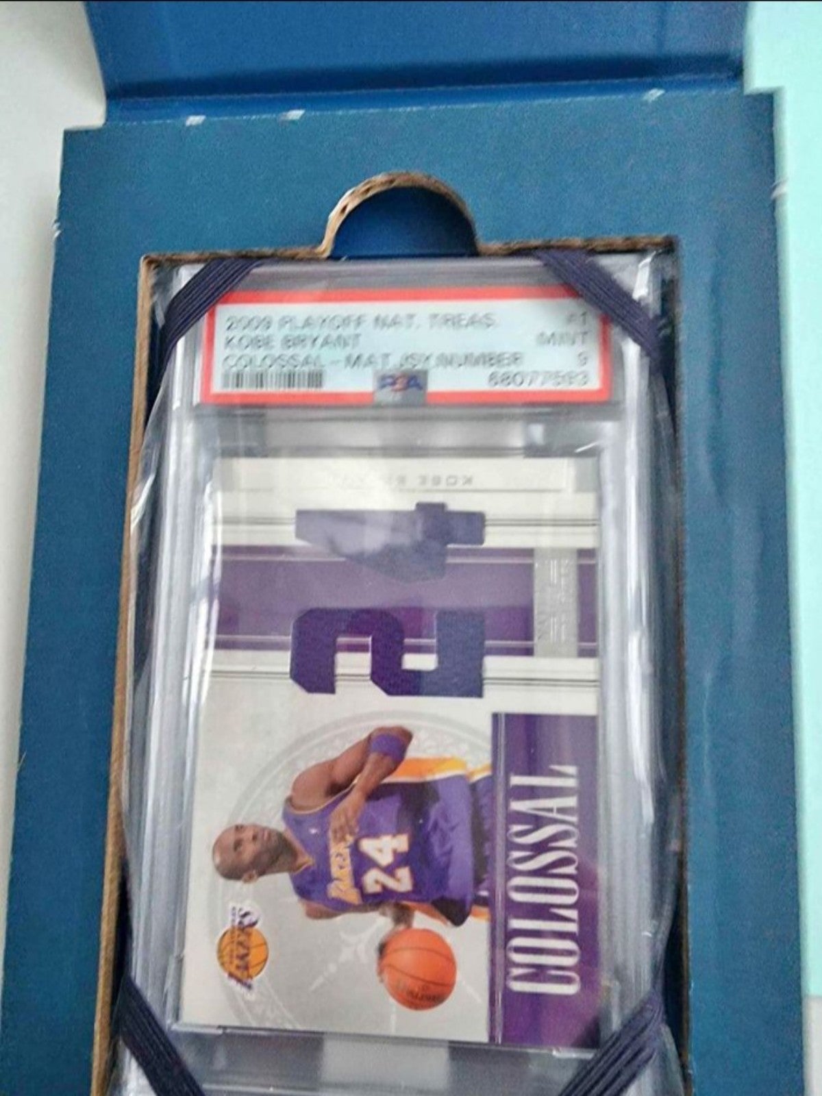 2009 PLAYOFF NATIONAL TREASURES KOBE BRYANT COLOSSAL GAME WORN JERSEY CARD 46/99