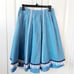 Vintage Reversible Blue Calico Skirt One Size Carefree Fashions Theater Costume