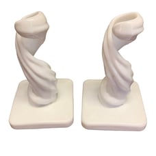 Vintage Westmorland milk glass candle holders