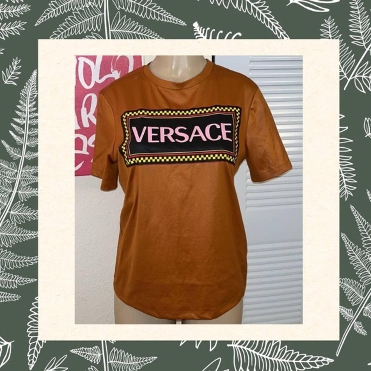 Versace Women's Brown and Black Blouse