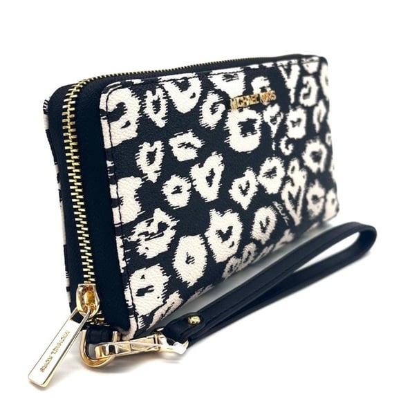 Michael Kors Large Continental Wallet Wristlet Black Multi