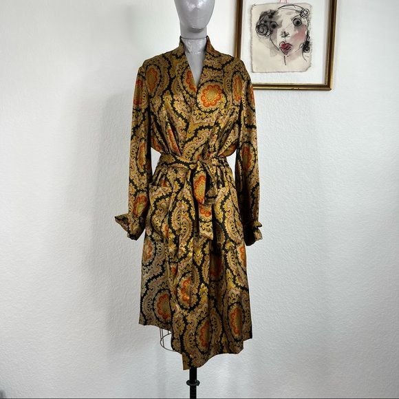 Ugolini Silk Paisely Lounge Smoking Robe