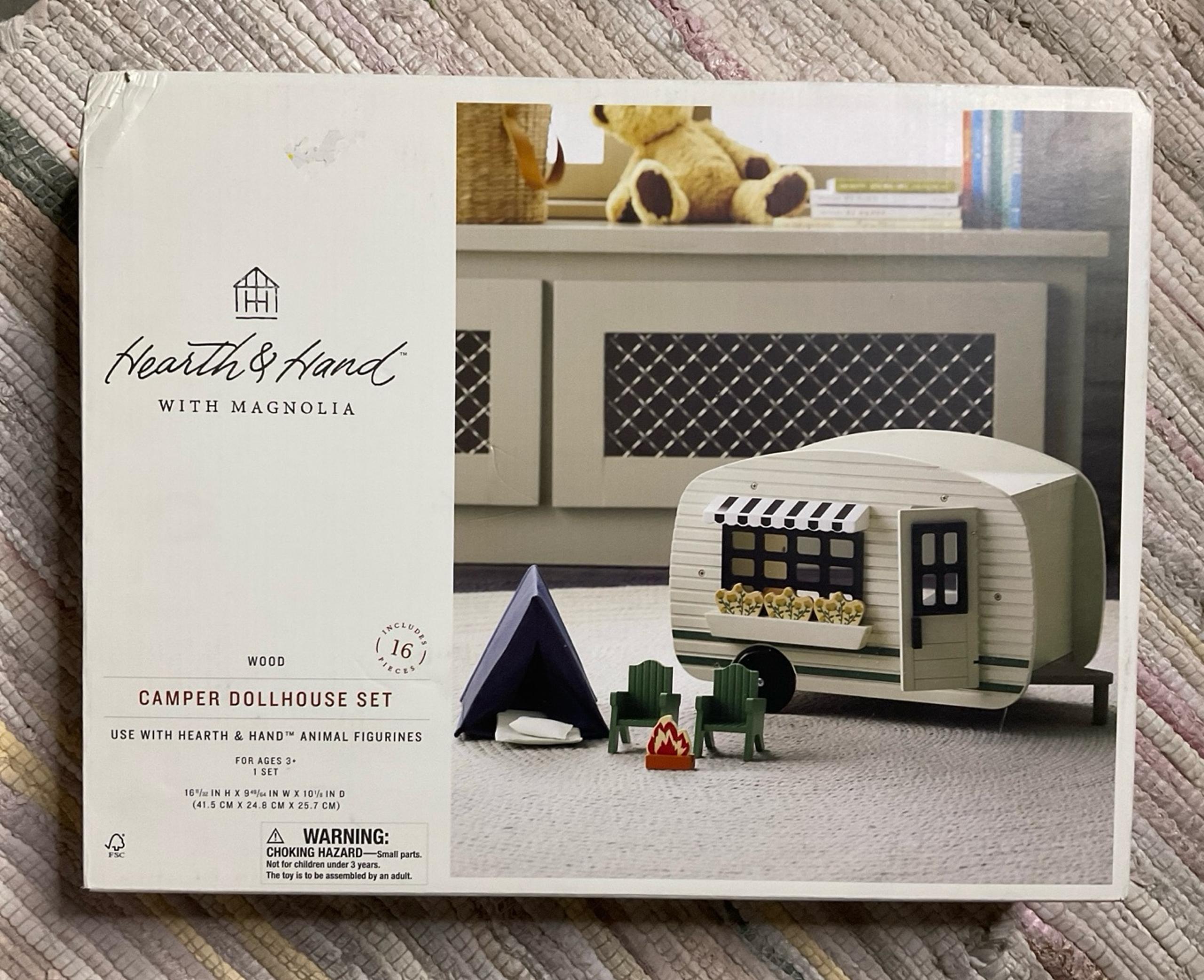 hearth and hand with Magnolia camper dollhouse set new