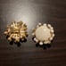 RARE FINDING~VINTAGE 1950’s~White Thermostat Cluster Clip Earrings