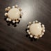 RARE FINDING~VINTAGE 1950’s~White Thermostat Cluster Clip Earrings