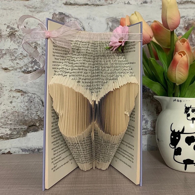 Beautiful butterfly, folded book art, spring and summer, home decor