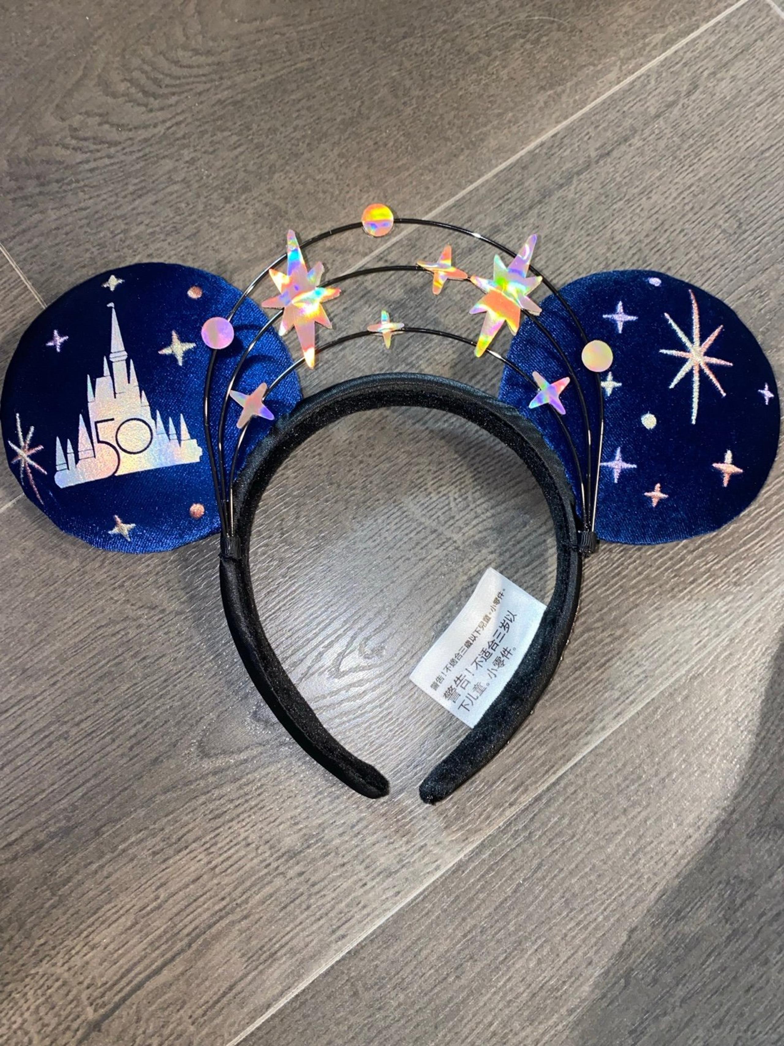 Minnie Mouse Ears Star Headband WALT DISNEY WORLD 50TH ANNIVERSARY BOX *RARE