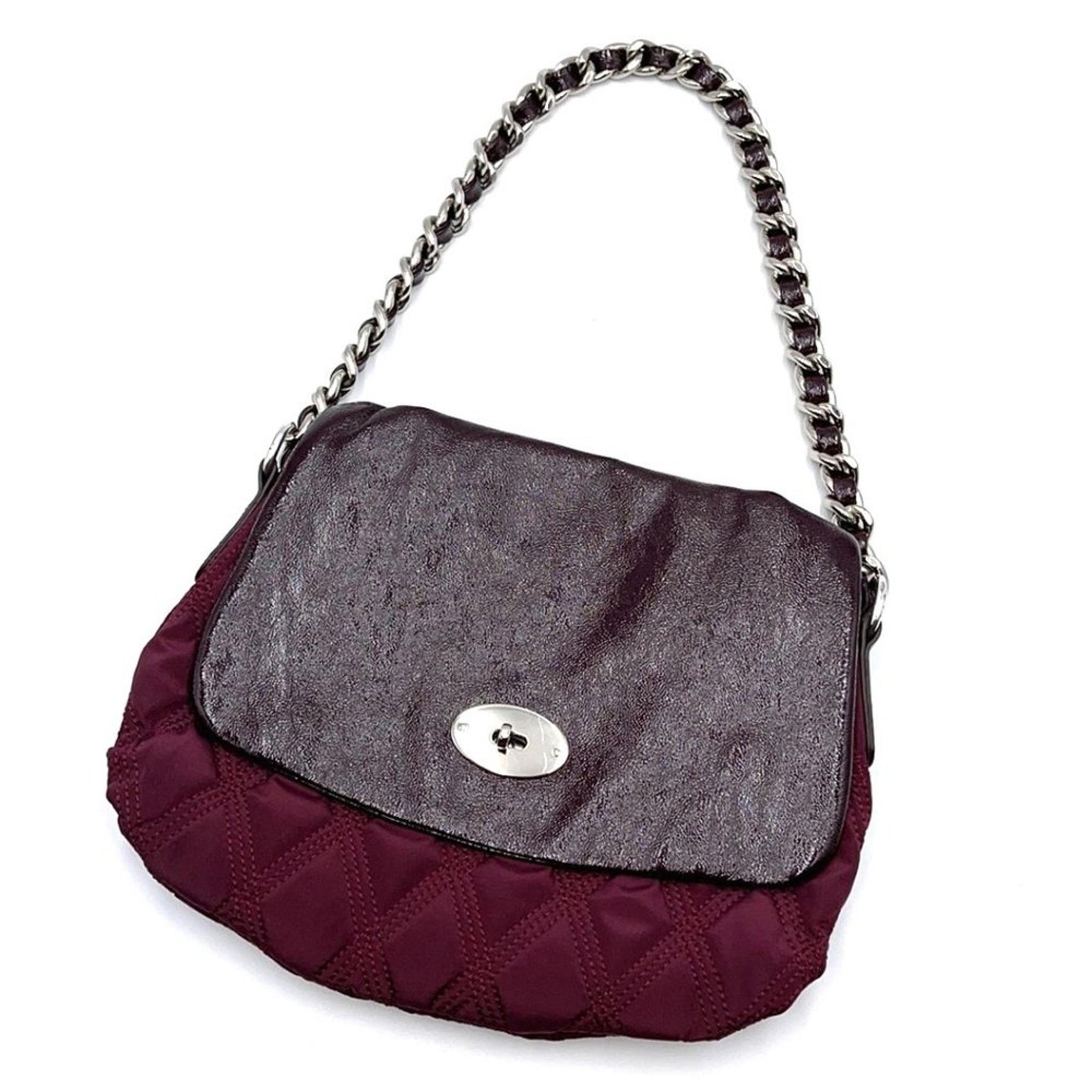 MFIL CREED burgundy quilted shoulder handbag EUC