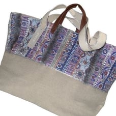 Chico’s Cool Mosaic Multicolor Jute Double Handle Extra Large Tote NWT