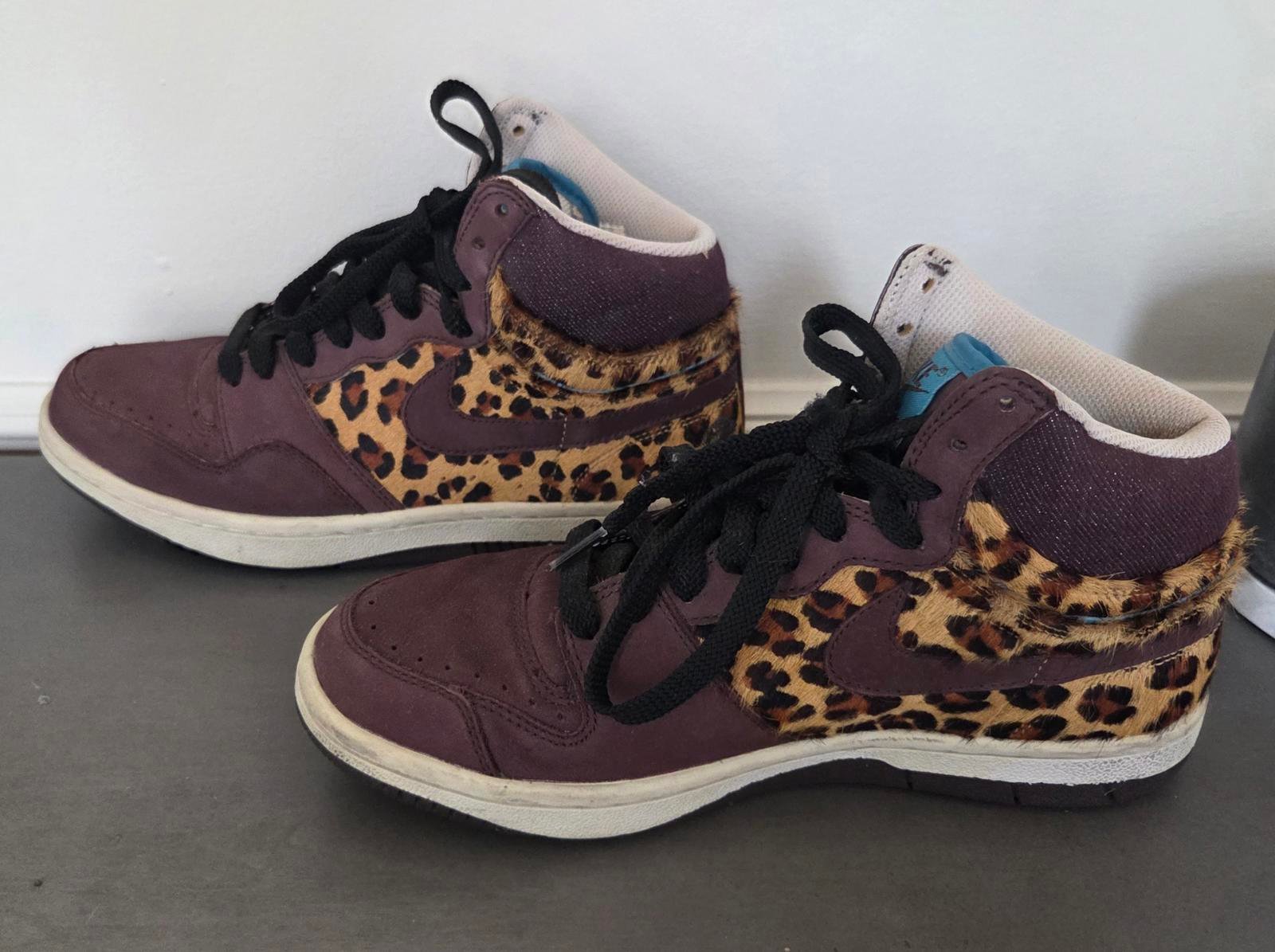 Nike Court Force Hi Premium Cheetah Leopard Shoes, size 9