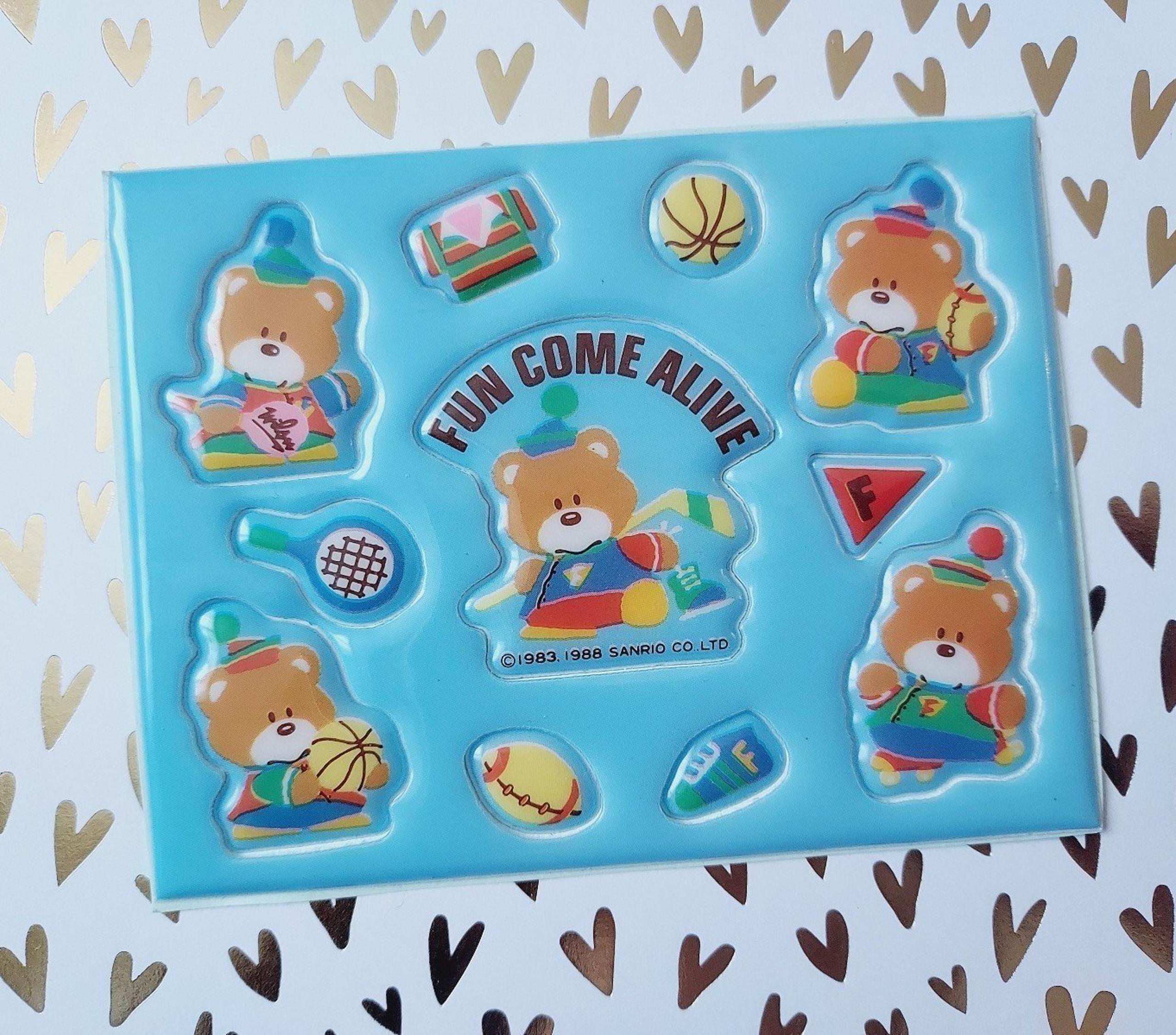 Sanrio vintage Fun Come Alive bear arts crafts decoration stickers rare vtg new