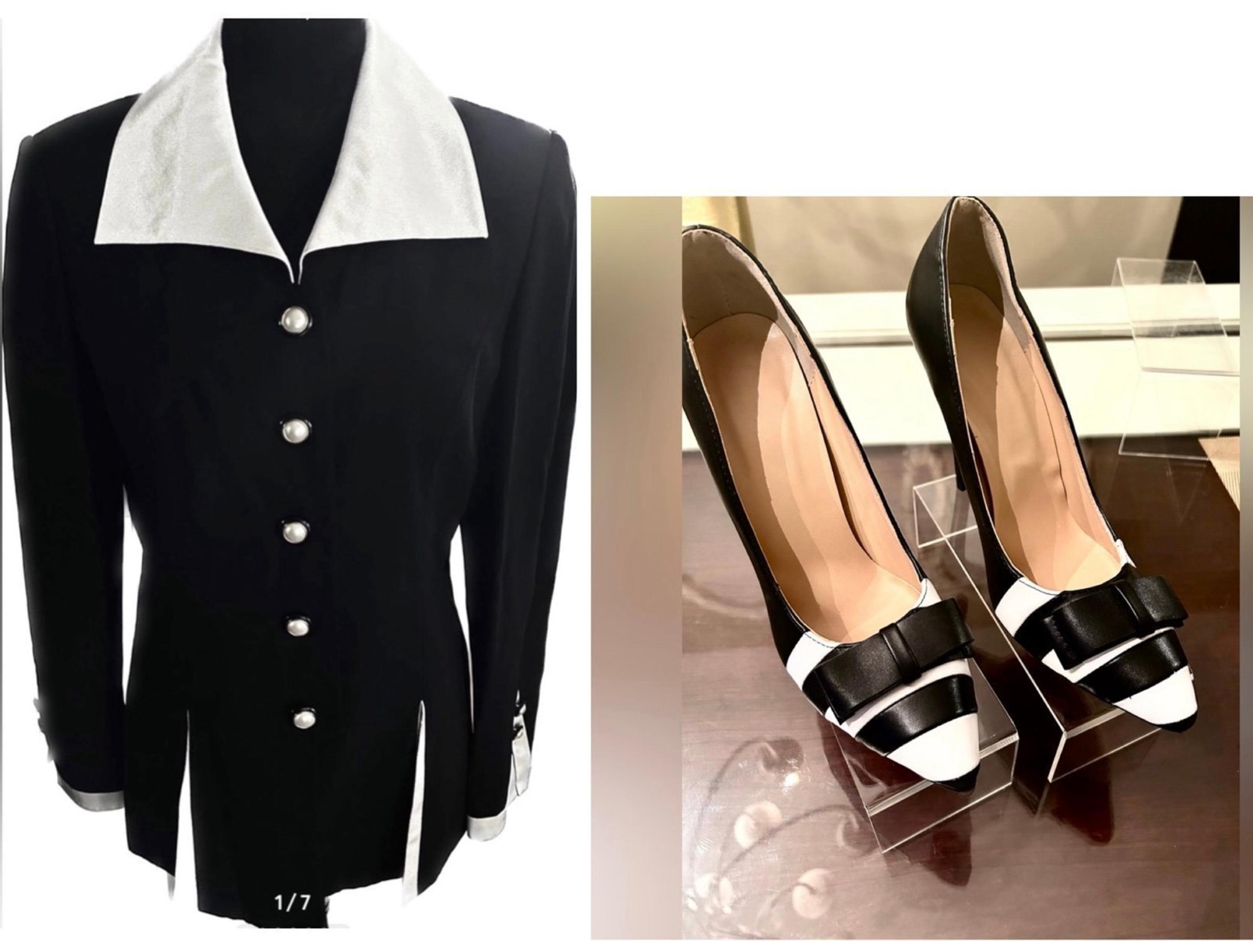 Executive Collection Women’s 2Pc Suit & Bow Tie Heels Bundle