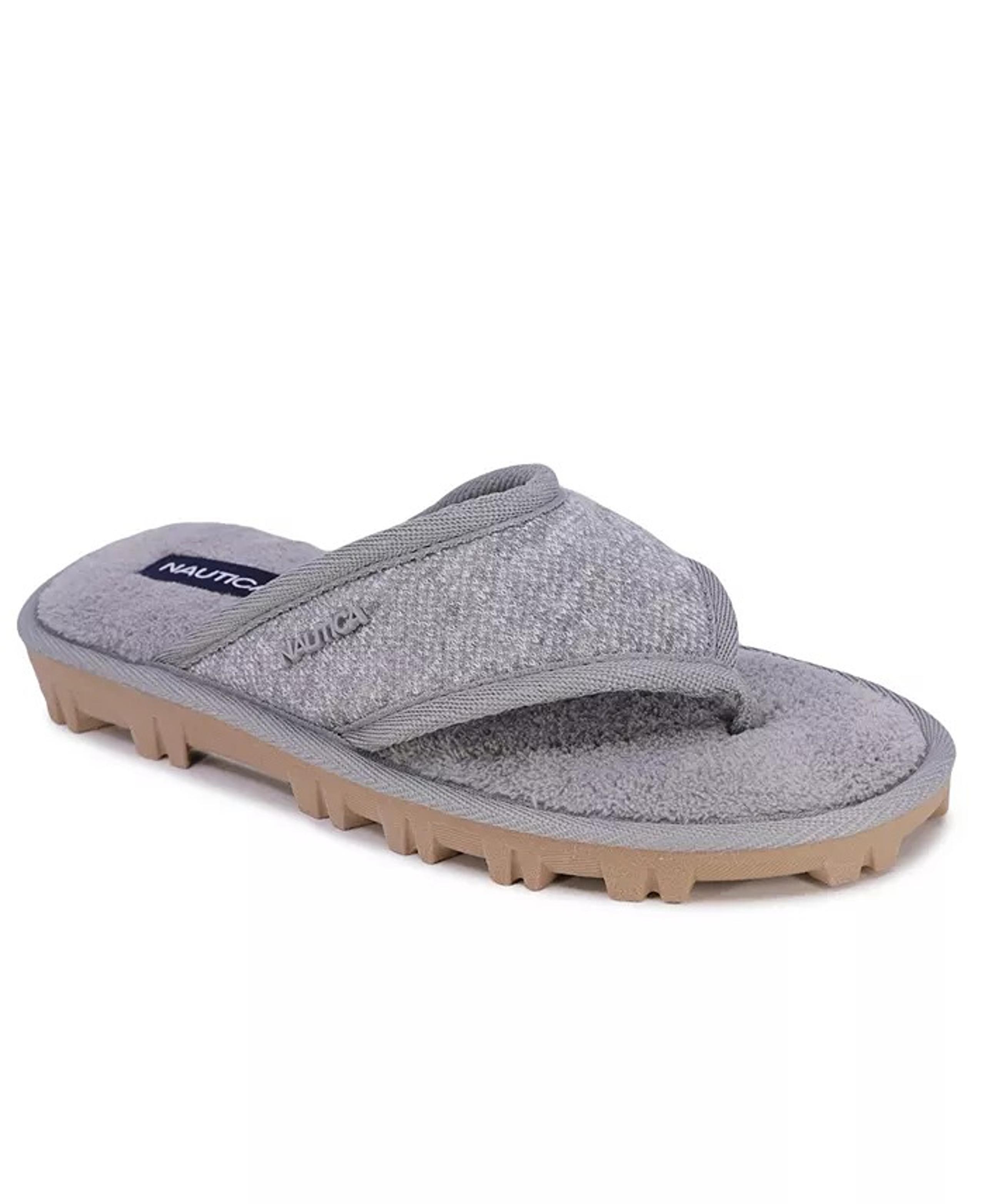 Nautica Women S Haji Plush Thong Slipper - Gray