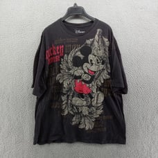 Mickey Mouse Shirt Mens 2XL Black Gothic Affliction Style Disney Cross