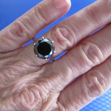 4.50ct 100% REAL NATURAL BLACK DIAMOND RING, CERTIFICATE,FR EE DIA TESTER Size 6
