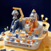 4 Cars Version Automobile Adventure Obstacle , Space-themed Interactive Toy Game