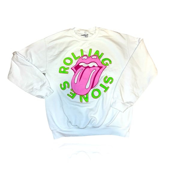 Rolling Stones x LivyLu Officially Licensed Thrifted Crewneck Sweatshirt: Small
