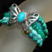 AMY KAHN RUSSELL~AKR~ Turquoise Jade MOP Five Strand Sterling Silver Bracelet