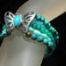 AMY KAHN RUSSELL~AKR~ Turquoise Jade MOP Five Strand Sterling Silver Bracelet