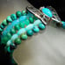 AMY KAHN RUSSELL~AKR~ Turquoise Jade MOP Five Strand Sterling Silver Bracelet
