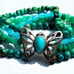 AMY KAHN RUSSELL~AKR~ Turquoise Jade MOP Five Strand Sterling Silver Bracelet