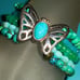 AMY KAHN RUSSELL~AKR~ Turquoise Jade MOP Five Strand Sterling Silver Bracelet