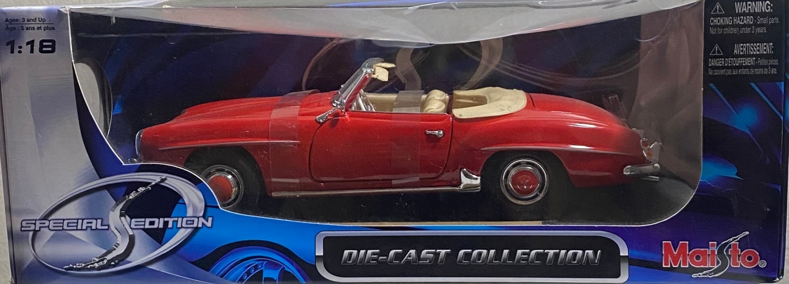 VTG1955 Mercedes-Benz 190 SL Red Convertible Maisto 1:18 DieCast Special Edition