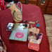Cat lovers package, 1 teapot or pitcher, 4 pins, gloves bronze cat, 1 magnet, l