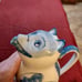 Cat lovers package, 1 teapot or pitcher, 4 pins, gloves bronze cat, 1 magnet, l