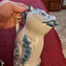 Cat lovers package, 1 teapot or pitcher, 4 pins, gloves bronze cat, 1 magnet, l