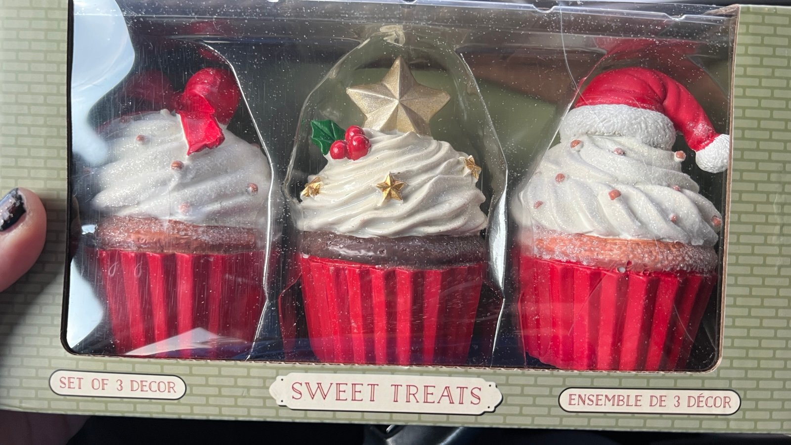 Sweet treats Christmas faux cupcake set of 3