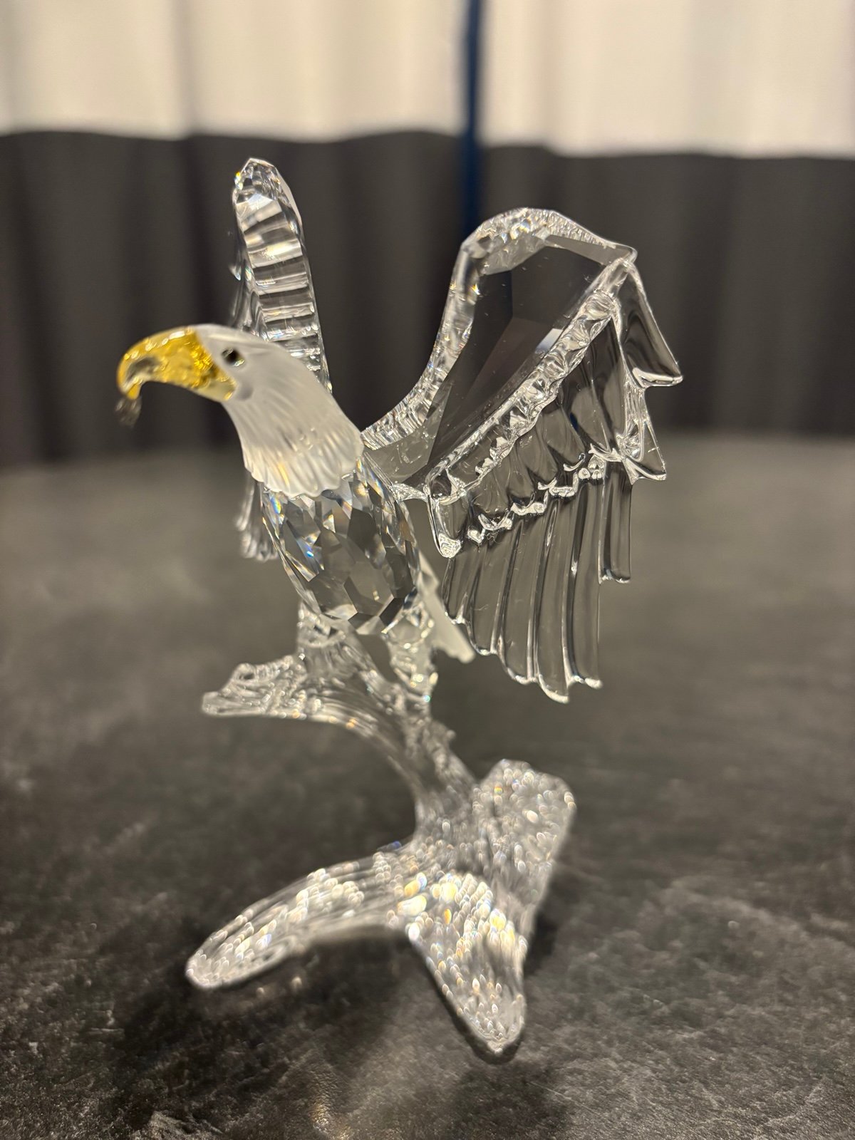 Swarovski Silver Crystal Bald Eagle Figurine w/ Original Box & COA