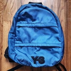 Y-3 by Yohji Yamamoto Blue Backpack/ Zip Laptop Compartment 100%Cotton