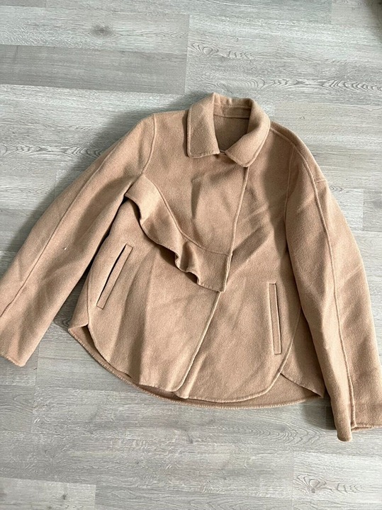 Stylein Premium Cashmere Wool Blend Short Coat Camel/sand Mix